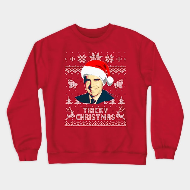 Richard Nixon Tricky Christmas Crewneck Sweatshirt by Nerd_art